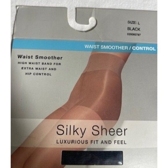 Hanes Black and Brown Silky Sheer (2 Pair) and Leggs Leggings Size Large` - Picture 2 of 9